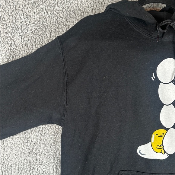 Gudetama Sanrio Hoodie Long Sleeve Black Hoodie  Sweatershit Women’s, Size M - Picture 8 of 16